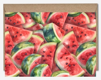Grußkarte mit Briefumschlag - Wassermelone