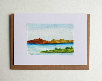 Grußkarte mit Landschaftsmotiv - Unikat - Kunstkarte - Klappkarte - Aufstellbild - Sammlerstück