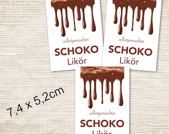 Schokoladenlikör Aufkleber - Etiketten Sticker selbstgemacht hausgemacht Küche Likörflaschen
