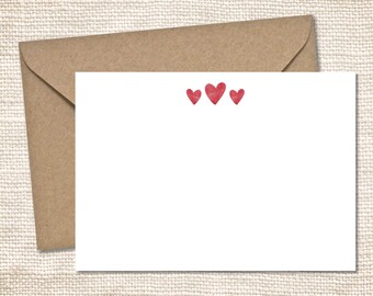 Briefpapier-Set - Herzen - Korrespondenzkarten - Schreibset - notecards
