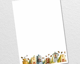 Briefpapier "Kaffee" | Notizzettel | Coffee | Briefpapier mit Kaffee Design | Geschenk für Kaffeeliebhaber | Geschenk Kaffeefan