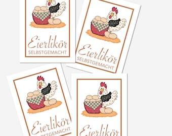 Selbstklebende Eierlikör-Etiketten – individuell & handgemacht