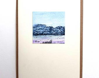 Kondolenzkarte ohne Text – Landschaft No60 – Aquarellkarte – Unikat