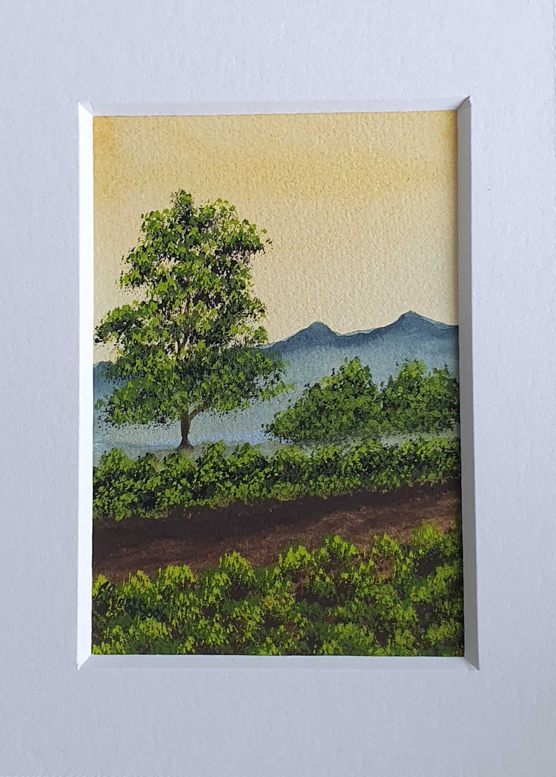 eigenARTen Original Gouache auf Papier Der Baum Landscape image 1