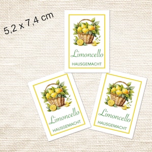 Limoncello Aufkleber Etiketten Sticker selbstgemacht hausgemacht Küche Likörflaschen 16 Stk. 5,2x7,4 cm