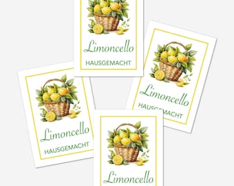 Selbstklebende Limoncello Etiketten – individuell & handgemacht