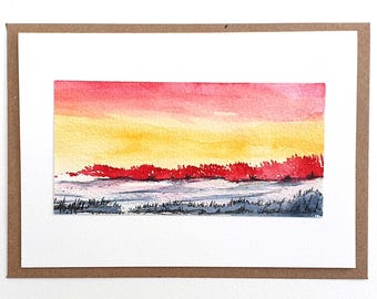 Grußkarte  handgemalt – Kunstkarte – Sammlerstück – Handmade Watercolor