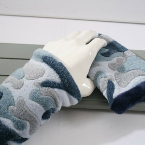 Neu Armstulpen Damen Herren kinder Pulswärmer Tarnung Blau Grau Dunkelblau