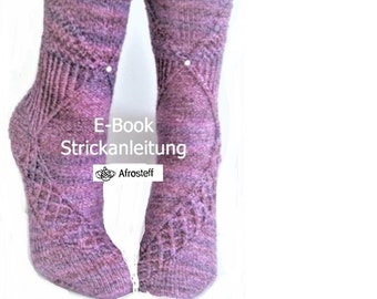 Knitting instructions for the sock pattern "Catch the pearl" in German and English