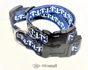 Dog collar Gr. S, M maritim with anchor