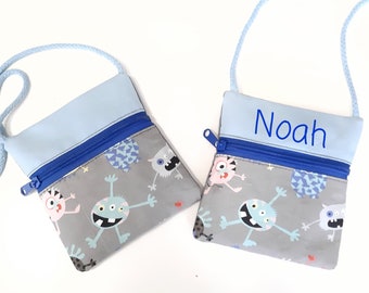 Children's neck pouch "Monster" Customizable