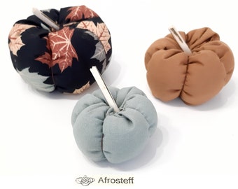 Set of 3 fabric pumpkins, autumnal decorative pumpkins