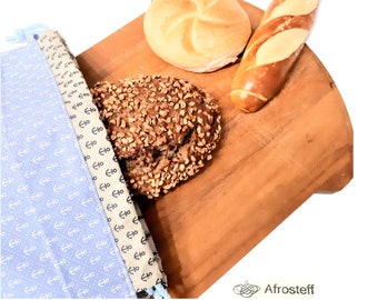 Bread bag made of cotton with a maritime drawstring