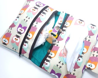 Diaper bag with owl motif, diaper bag