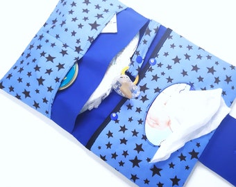 Windeltasche blau mit Sterne, Wickeltasche