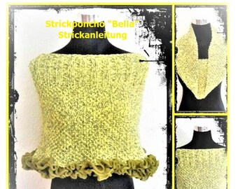 Knitting instructions shoulder poncho “Bella” In 3 variations