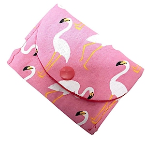 Mini Geldbeutel, Reisegeldbeutel, Kindergeldbeutel pink mit Flamingos