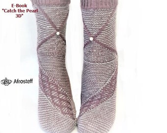 Knitting instructions "Catch the Pearl 3D" in German, the special sock knitting pattern with a focus on pearls