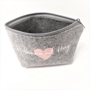 Cosmetic bag midwife with felt heart image 4