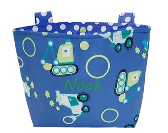 Lenkertasche für Fahrrad, Dreirad, Laufrad "Bagger", personalisierbar