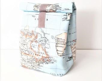 Lunch bag world map