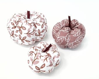 Set of 3 fabric pumpkins, autumnal decorative pumpkins