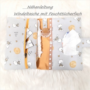 Nähanleitung Windeltasche mit Feuchttücherfach in deutscher Sprache geschrieben!
