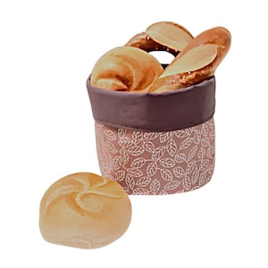 Fabric basket, bread basket with leaf pattern