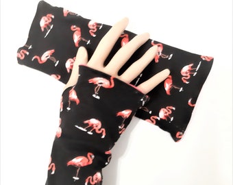 Fingerlose Handstulpen, Armstulpen mit Flamingos