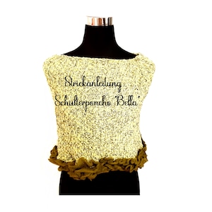 Knitting instructions shoulder poncho “Bella” In 3 variations and written in German