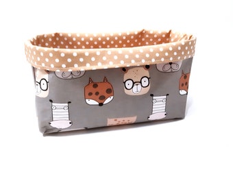 Children's fabric box with zoo animals