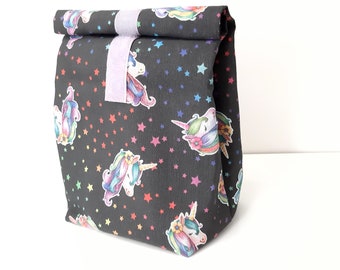 Lunch bag with unicorn motif