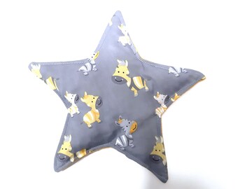 Cuddly cherry stone pillow in star shape, zebra heat pillow