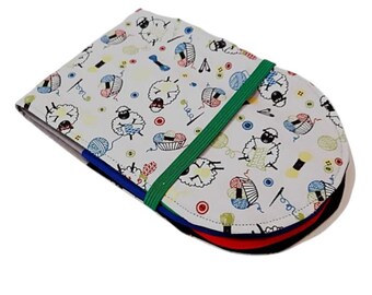 Circular knitting needle case XL Deluxe knitting sheep
