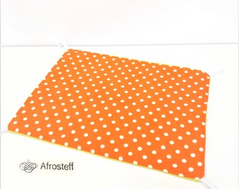 Hängematte für Meerschweinchen, orange Polkadots