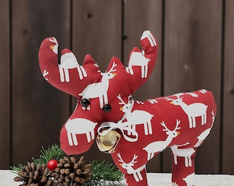 Dekoelch, Weihnachtsdekoration Stoffelch rot und weiß