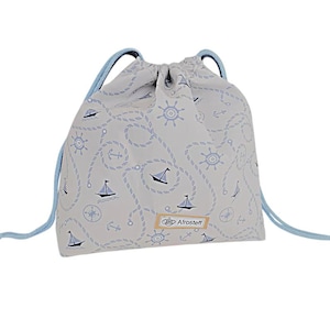 Handicraft bag XL, project bag maritime