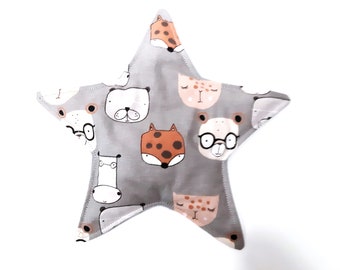 Cuddly cherry stone pillow in star shape, heat pillow