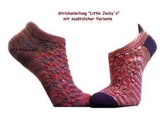 Knitting instructions for a sneaker sock pattern "Little Jackys" with additional variations, in German