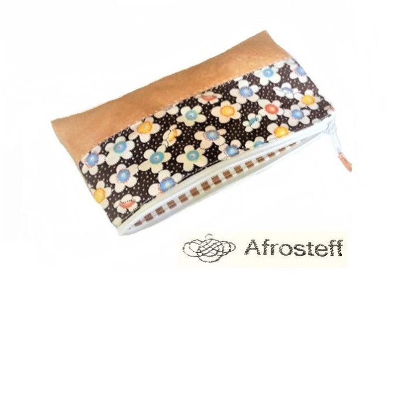 Pencil case, cosmetic bag flowered image 2