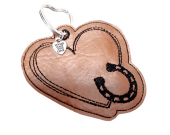 Keyring heart with horseshoe