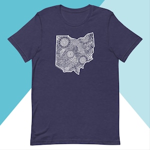 Ohio State Shape Floral Mandala Unisex Shirt