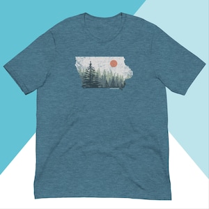 Iowa Distressed Pine Trees Unisex Shirt