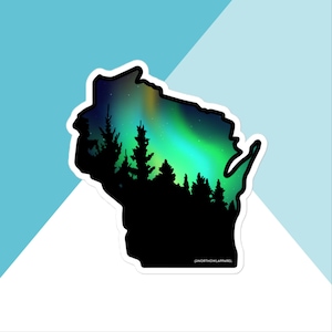 Wisconsin Northern Lights Vinyl Sticker