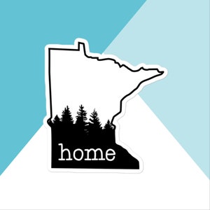 Minnesota Home Pine Trees Vinyl Sticker