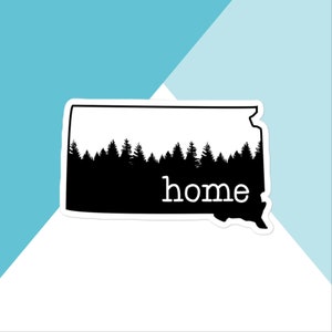 South Dakota Home Pine Trees Vinyl Sticker