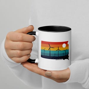 South Dakota Rural Retro Windmill Sunset Ceramic Mug