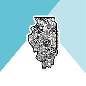 Illinois Floral Mandala Vinyl Sticker