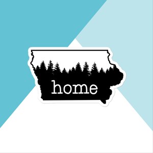 Iowa Home Pine Trees Vinyl Sticker
