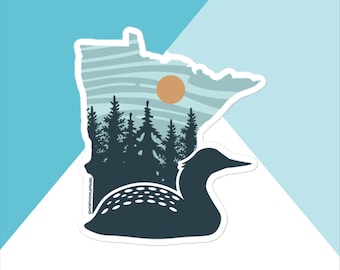 Minnnesota Loon Vinyl Sticker